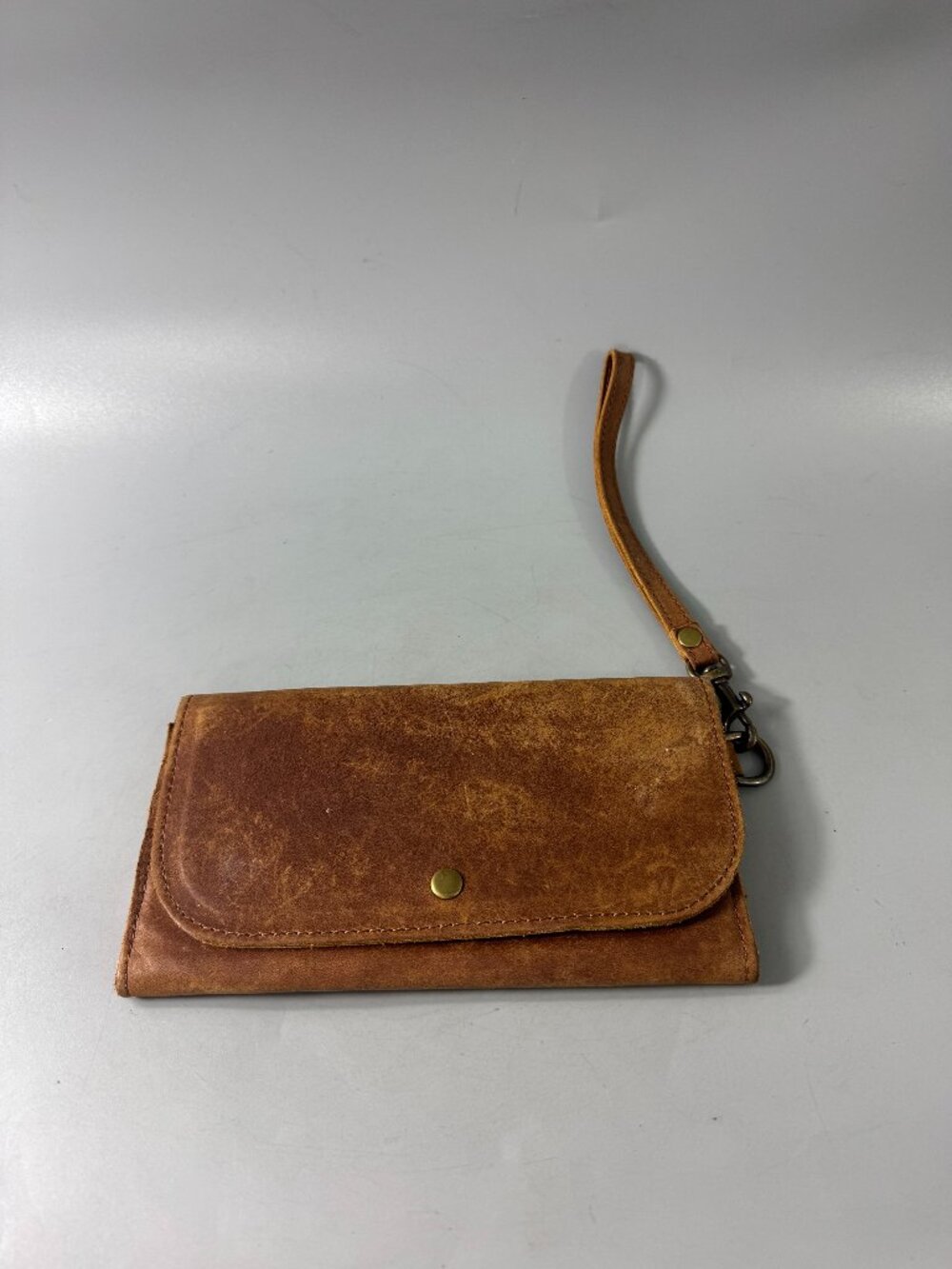 Able all leather brown wallet/Wristlet